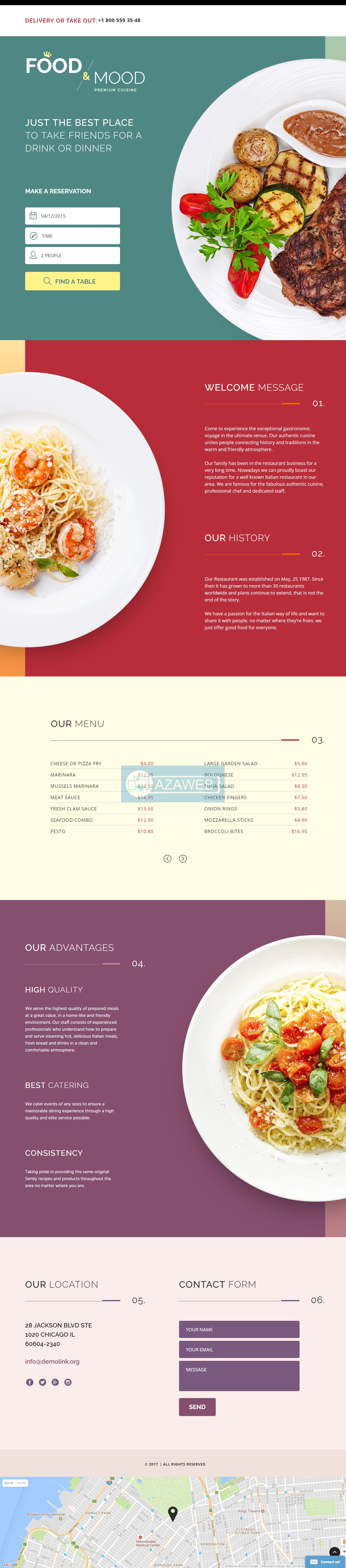 Landing page Cafe and Restaurant