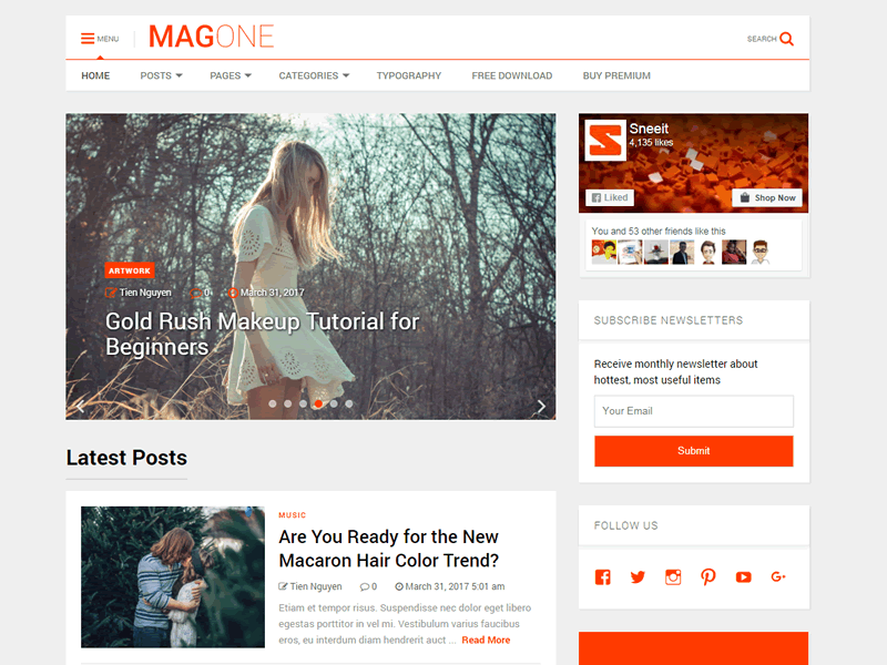 MagOne Lite Theme Miễn phí Tải về