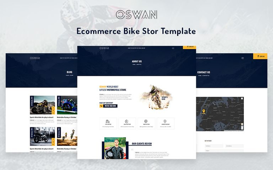 Oswan - Mẫu trang web cửa hàng xe đạp thương mại điện tử