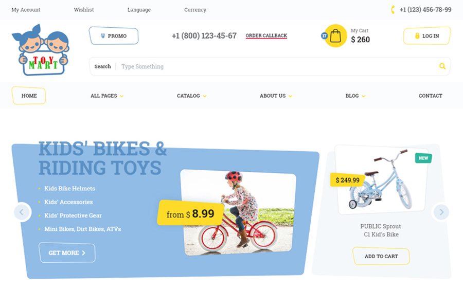 ToyMart - Lưu trữ cho mẫu trang web cho trẻ em