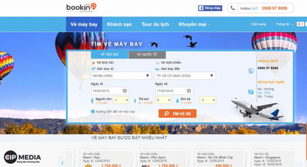 Thiết kế website bán vé máy bay trực tuyến uy tín