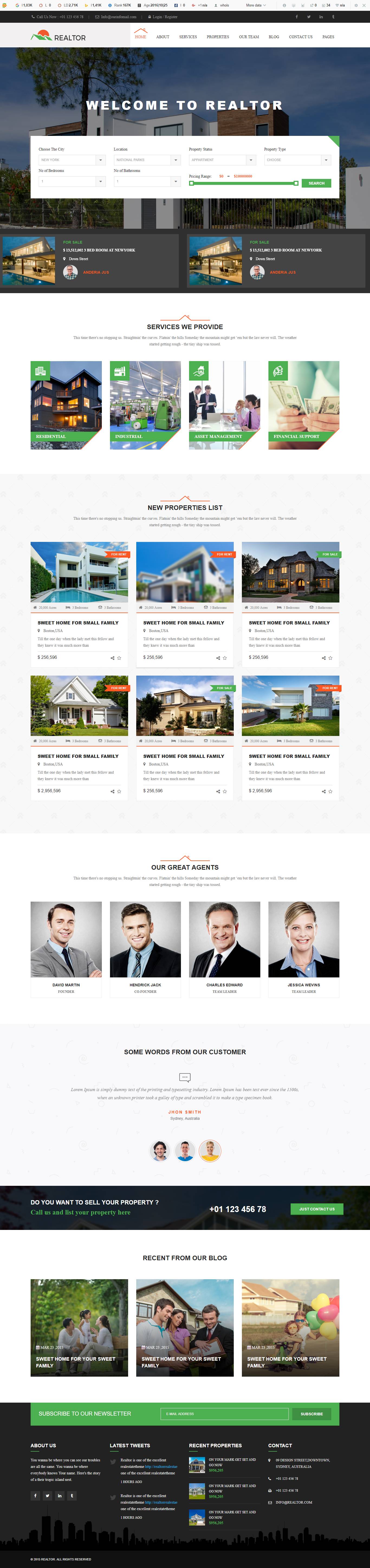 mẫu website bất động sản